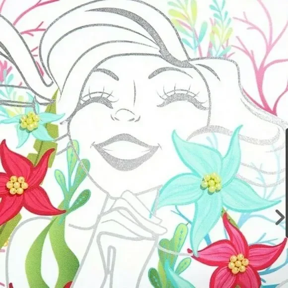 Danielle Nicole Disney’s The Little Mermaid‎ Floral Satchel Bag~New 🧜‍♀️ - Picture 4 of 5